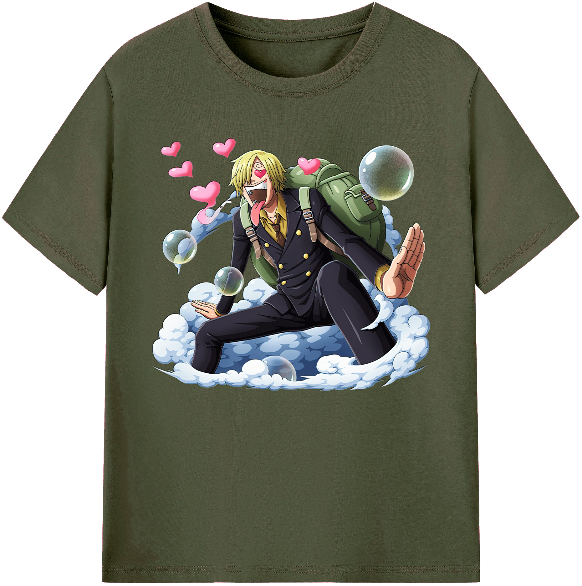 （画像用） ワンピース サンジ ONE PIECE Sanji 綿100％ メンズ半袖Tシャツ｜肌触りやわらか＆通気性